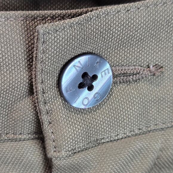 Vintage Nike Golf Pants Mens Pleated Trousers Dry Fit Performance Tan Green 34 - Picture 3 of 6